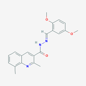 molecular formula C21H21N3O3 B306724 N'-(2,5-dimethoxybenzylidene)-2,8-dimethyl-3-quinolinecarbohydrazide 