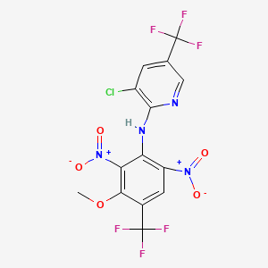molecular formula C14H7ClF6N4O5 B3067244 2-Pyridinamine, 3-chloro-N-(3-methoxy-2,6-dinitro-4-(trifluoromethyl)phenyl)-5-(trifluoromethyl)- CAS No. 79614-91-8