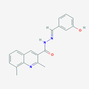 molecular formula C19H17N3O2 B306725 N'-(3-hydroxybenzylidene)-2,8-dimethyl-3-quinolinecarbohydrazide 