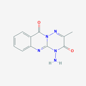molecular formula C11H9N5O2 B3067271 4-Amino-2-methyl-[1,2,4]triazino[3,2-b]quinazoline-3,10-dione CAS No. 89988-40-9