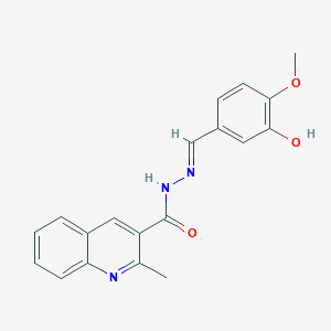 molecular formula C19H17N3O3 B306728 N'-(3-hydroxy-4-methoxybenzylidene)-2-methyl-3-quinolinecarbohydrazide 