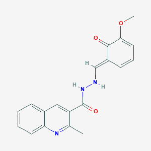 molecular formula C19H17N3O3 B306733 N'-[(E)-(5-methoxy-6-oxocyclohexa-2,4-dien-1-ylidene)methyl]-2-methylquinoline-3-carbohydrazide 