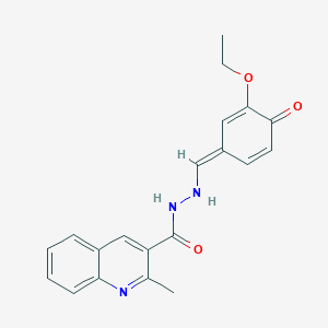 molecular formula C20H19N3O3 B306736 N'-[(E)-(3-ethoxy-4-oxocyclohexa-2,5-dien-1-ylidene)methyl]-2-methylquinoline-3-carbohydrazide 