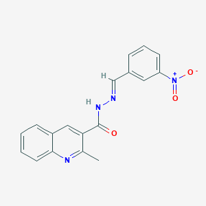molecular formula C18H14N4O3 B306738 N'-{3-nitrobenzylidene}-2-methyl-3-quinolinecarbohydrazide 