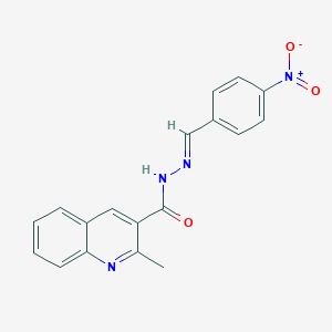 molecular formula C18H14N4O3 B306739 N'-{4-nitrobenzylidene}-2-methyl-3-quinolinecarbohydrazide 