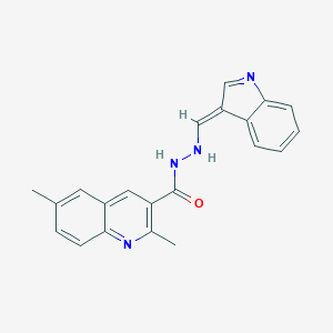 molecular formula C21H18N4O B306742 N'-[(E)-indol-3-ylidenemethyl]-2,6-dimethylquinoline-3-carbohydrazide 