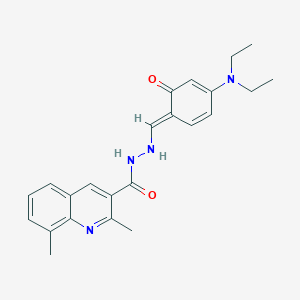 molecular formula C23H26N4O2 B306745 N'-[(E)-[4-(diethylamino)-6-oxocyclohexa-2,4-dien-1-ylidene]methyl]-2,8-dimethylquinoline-3-carbohydrazide 