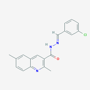 molecular formula C19H16ClN3O B306749 N'-(3-chlorobenzylidene)-2,6-dimethyl-3-quinolinecarbohydrazide 