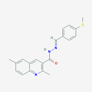 molecular formula C20H19N3OS B306758 2,6-dimethyl-N'-[4-(methylsulfanyl)benzylidene]-3-quinolinecarbohydrazide 