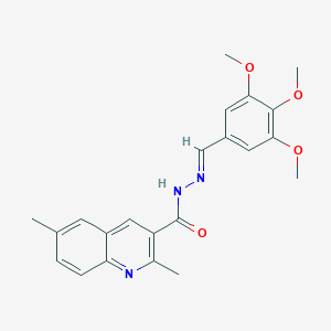 molecular formula C22H23N3O4 B306763 2,6-dimethyl-N'-(3,4,5-trimethoxybenzylidene)-3-quinolinecarbohydrazide 