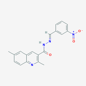 molecular formula C19H16N4O3 B306767 N'-{3-nitrobenzylidene}-2,6-dimethyl-3-quinolinecarbohydrazide 