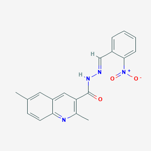 molecular formula C19H16N4O3 B306768 N'-{2-nitrobenzylidene}-2,6-dimethyl-3-quinolinecarbohydrazide 
