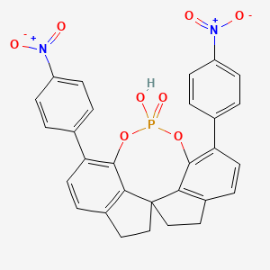 molecular formula C29H21N2O8P B3067736 12-羟基-1,10-双(4-硝基苯基)-4,5,6,7-四氢茚满并[7,1-de:1',7'-fg][1,3,2]二氧杂膦环氧丙烷 12-氧化物 CAS No. 1412439-84-9
