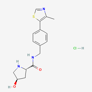 molecular formula C16H20ClN3O2S B3067753 (2S,4R)-4-Hydroxy-N-(4-(4-methylthiazol-5-yl)benzyl)pyrrolidine-2-carboxamide hydrochloride CAS No. 1448189-90-9