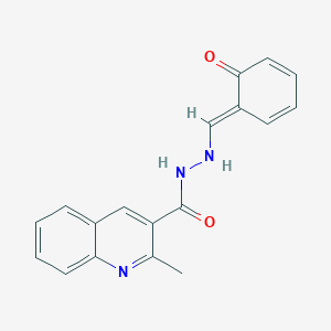 2-methyl-N'-[(E)-(6-oxocyclohexa-2,4-dien-1-ylidene)methyl]quinoline-3-carbohydrazide