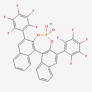 molecular formula C32H11F10O4P B3067894 13-羟基-10,16-双（2,3,4,5,6-五氟苯基）-12,14-二氧杂-13lambda5-膦杂五环[13.8.0.02,11.03,8.018,23]三环-1(15),2(11),3,5,7,9,16,18,20,22-十烯 13-氧化物 CAS No. 1882075-20-8