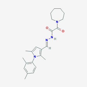 molecular formula C23H30N4O2 B306790 2-(1-azepanyl)-N'-{[1-(2,4-dimethylphenyl)-2,5-dimethyl-1H-pyrrol-3-yl]methylene}-2-oxoacetohydrazide 