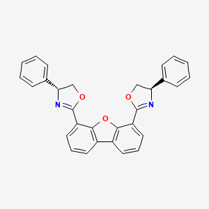 molecular formula C30H22N2O3 B3067939 4,6-Bis((R)-4-phenyl-4,5-dihydrooxazol-2-yl)dibenzo[b,d]furan CAS No. 195433-00-2