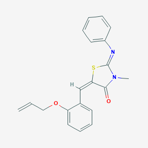 molecular formula C20H18N2O2S B306795 (2E,5E)-3-methyl-2-(phenylimino)-5-[2-(prop-2-en-1-yloxy)benzylidene]-1,3-thiazolidin-4-one 