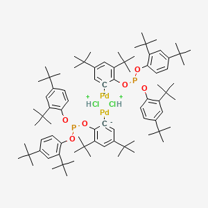(2,4-Ditert-butylbenzene-6-id-1-yl) bis(2,4-ditert-butylphenyl) phosphite;dichloroniopalladium;palladium