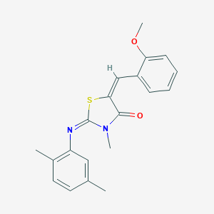 molecular formula C20H20N2O2S B306807 2-[(2,5-Dimethylphenyl)imino]-5-(2-methoxybenzylidene)-3-methyl-1,3-thiazolidin-4-one 