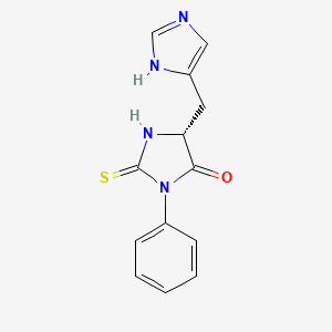 molecular formula C13H12N4OS B3068141 4-Imidazolidinone, 5-(1H-imidazol-5-ylmethyl)-3-phenyl-2-thioxo-, (5R)- CAS No. 260804-70-4