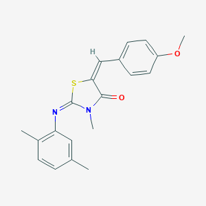 molecular formula C20H20N2O2S B306817 2-[(2,5-Dimethylphenyl)imino]-5-(4-methoxybenzylidene)-3-methyl-1,3-thiazolidin-4-one 