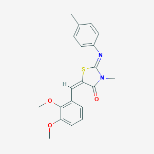 molecular formula C20H20N2O3S B306818 (2E,5E)-5-(2,3-dimethoxybenzylidene)-3-methyl-2-[(4-methylphenyl)imino]-1,3-thiazolidin-4-one 