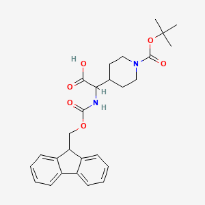 molecular formula C27H32N2O6 B3068188 2-(Fmoc-氨基)-2-(1-Boc-4-哌啶基)乙酸 CAS No. 313051-96-6