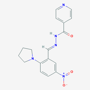 molecular formula C17H17N5O3 B306823 N'-[5-nitro-2-(1-pyrrolidinyl)benzylidene]isonicotinohydrazide 
