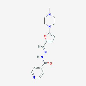 molecular formula C16H19N5O2 B306824 N'-{[5-(4-methyl-1-piperazinyl)-2-furyl]methylene}isonicotinohydrazide 
