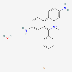 molecular formula C20H20BrN3O B3068323 3,8-Diamino-5-methyl-6-phenylphenanthridin-5-ium bromide hydrate CAS No. 37889-60-4