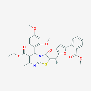 molecular formula C31H28N2O8S B306846 ethyl,3-dihydro-5H-[1,3]thiazolo[3,2-a]pyrimidine-6-carboxylate 