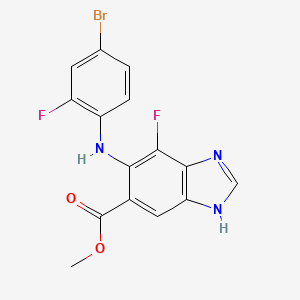 molecular formula C15H10BrF2N3O2 B3068539 5-((4-溴-2-氟苯基)氨基)-4-氟-1H-苯并[d]咪唑-6-甲酸甲酯 CAS No. 606143-48-0