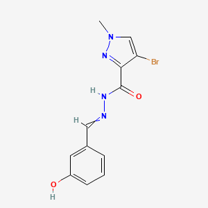 molecular formula C12H11BrN4O2 B3068686 4-溴-N-[(3-羟基苯基)亚甲基氨基]-1-甲基吡唑-3-甲酰胺 CAS No. 725251-25-2