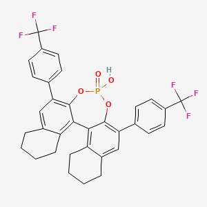 molecular formula C34H27F6O4P B3068735 (11BS)-4-hydroxy-2,6-bis(4-(trifluoromethyl)phenyl)-8,9,10,11,12,13,14,15-octahydrodinaphtho[2,1-d:1',2'-f][1,3,2]dioxaphosphepine 4-oxide CAS No. 791616-70-1