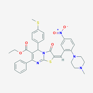 ethyl 2-[5-nitro-2-(4-methyl-1-piperazinyl)benzylidene]-5-[4-(methylsulfanyl)phenyl]-3-oxo-7-phenyl-2,3-dihydro-5H-[1,3]thiazolo[3,2-a]pyrimidine-6-carboxylate