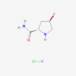 molecular formula C5H10ClFN2O B3068742 (2S,4R)-4-Fluoropyrrolidine-2-carboxamide hydrochloride CAS No. 796884-06-5