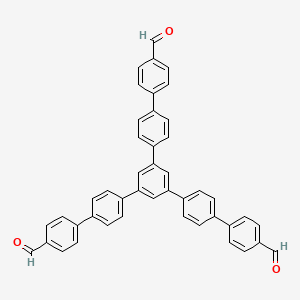 molecular formula C45H30O3 B3068754 5''-(4'-Formyl-[1,1'-biphenyl]-4-yl)-[1,1':4',1'':3'',1''':4''',1''''-quinquephenyl]-4,4''''-dicarbaldehyde CAS No. 805246-78-0