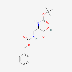 molecular formula C16H22N2O6 B3068769 (R)-3-(((苄氧羰基)氨基)-2-((叔丁氧羰基)氨基)丙酸 CAS No. 81306-93-6