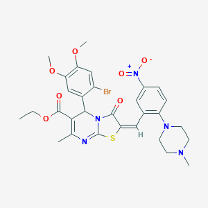 ethyl (2E)-5-(2-bromo-4,5-dimethoxyphenyl)-7-methyl-2-[2-(4-methylpiperazin-1-yl)-5-nitrobenzylidene]-3-oxo-2,3-dihydro-5H-[1,3]thiazolo[3,2-a]pyrimidine-6-carboxylate