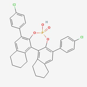 molecular formula C32H27Cl2O4P B3068916 (11bR)-2,6-Bis(4-chlorophenyl)-4-hydroxy-8,9,10,11,12,13,14,15-octahydrodinaphtho[2,1-d:1',2'-f][1,3,2]dioxaphosphepine 4-oxide CAS No. 915038-16-3