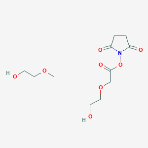 molecular formula C11H19NO8 B3068937 Methoxypolyethylene glycol 5,000 acetic acid N-succinimidyl ester CAS No. 92451-01-9