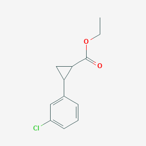 molecular formula C12H13ClO2 B3068942 Ethyl 2-(3-chlorophenyl)cyclopropanecarboxylate CAS No. 92576-45-9
