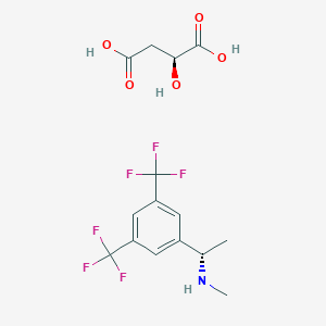 molecular formula C15H17F6NO5 B3068956 (S)-1-(3,5-Bis(trifluoromethyl)phenyl)-N-methylethanamine (S)-2-hydroxysuccinate CAS No. 935534-56-8