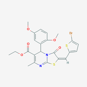 ethyl 2-[(5-bromo-2-thienyl)methylene]-5-(2,5-dimethoxyphenyl)-7-methyl-3-oxo-2,3-dihydro-5H-[1,3]thiazolo[3,2-a]pyrimidine-6-carboxylate