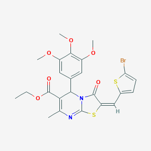 ethyl 2-[(5-bromo-2-thienyl)methylene]-7-methyl-3-oxo-5-(3,4,5-trimethoxyphenyl)-2,3-dihydro-5H-[1,3]thiazolo[3,2-a]pyrimidine-6-carboxylate