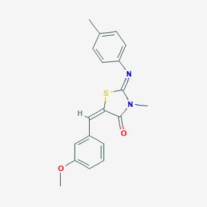molecular formula C19H18N2O2S B306935 (2E,5E)-5-(3-methoxybenzylidene)-3-methyl-2-[(4-methylphenyl)imino]-1,3-thiazolidin-4-one 