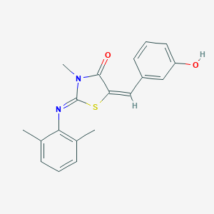 molecular formula C19H18N2O2S B306936 2-[(2,6-Dimethylphenyl)imino]-5-(3-hydroxybenzylidene)-3-methyl-1,3-thiazolidin-4-one 
