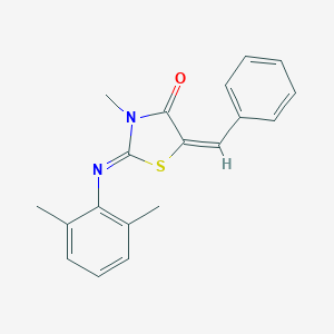 molecular formula C19H18N2OS B306938 5-Benzylidene-2-[(2,6-dimethylphenyl)imino]-3-methyl-1,3-thiazolidin-4-one 
